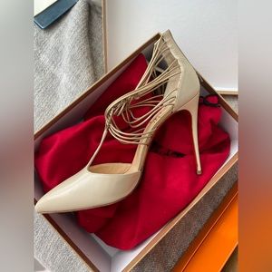 Christian louboutin 100’s nude strappy nappa